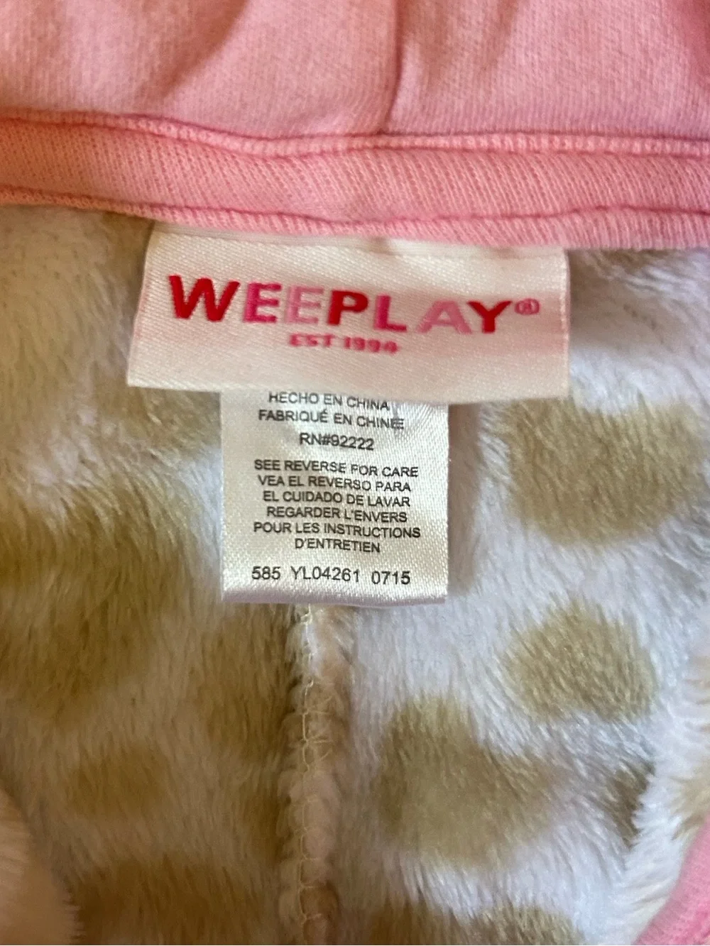 0-3 Months Baby Girl Soft Warm Fuzzy Pink Cat Cheetah Zip Up Winter Body Suit